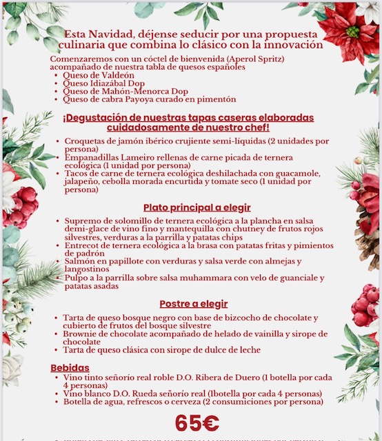 christmas company dinners in Madrid